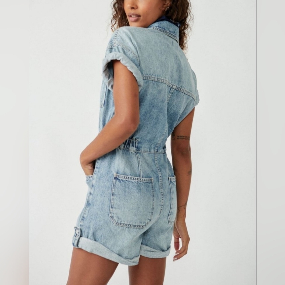 Free People Marcie Cuffed Shortalls/Marrakesh